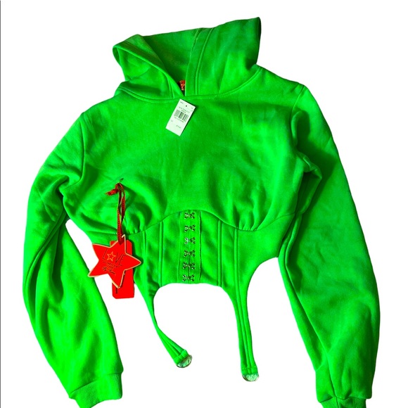 Other - Neon green hoodie corset